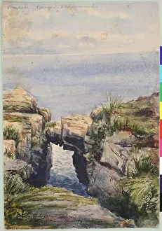 1846: Armour's Hole, Newcastle, Co. Down; verso, Barges, Fleetwood
