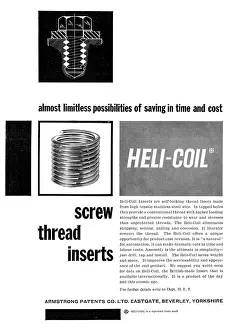 Inserts: Armstrong Patents Heli-Coil Thread Inserts - Heli-Nut Nuts