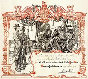 Disabled: Army Certificate of Honourable Discharge, WW1