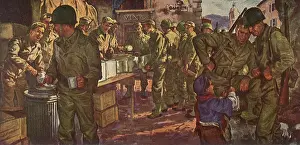 Begs: Army Infantrymen line up for Food