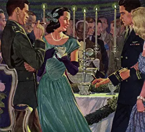 Gatherings: Army and navy couples at a military ball