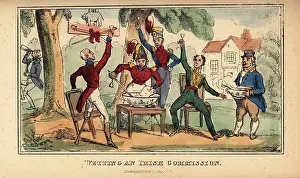 Blarney: Army officers performing the Wetting the Commission ritual