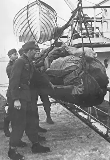Packed: Army postal service is unloaded in Hammerfest, 1941