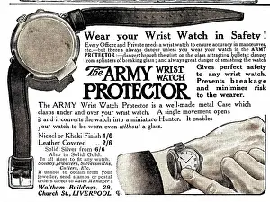 Wristwatches: Army wrist watch protector advertisement