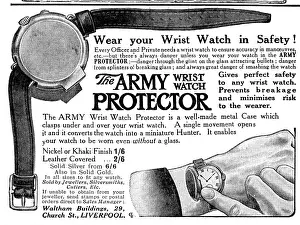 Wristwatches: Army wrist watch protector advertisement
