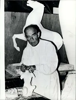 Criticised: Arno Breker, German sculptor, in his Dusseldorf studio