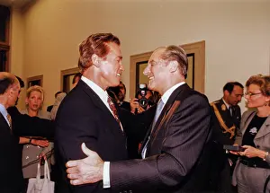 Bodybuilders: Arnold Schwarzenegger and Thomas Klestil