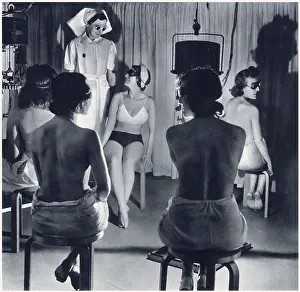 A.R.P workers at an artificial sunlight party