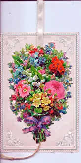 Forgetmenot: Arrangement of assorted flowers on a greetings card