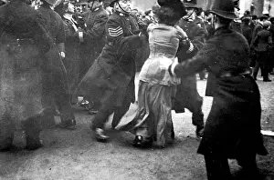 Arrest of a suffragette in London, 1911