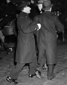 German American: Arrested protesters during the assembly of German Americ