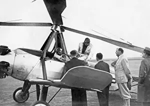 Magdeburg: Arrival of an autogyro in Berlin, 1937