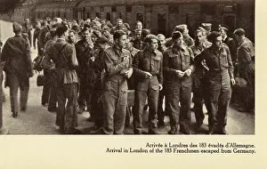Escapees: Arrival in Britain of escaped French men