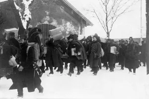 Augsburg: Arrival of captured Frenchmen, 1915