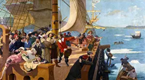 Champlain: THE ARRIVAL OF CHAMPLAIN AT QUEBEC, by Henri