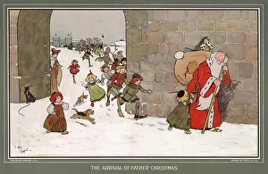 Sack: Arrival of Father Christmas by Cecil Aldin