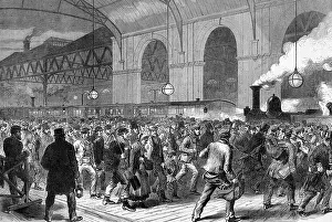 Cram: Arrival of the workmens train 1865