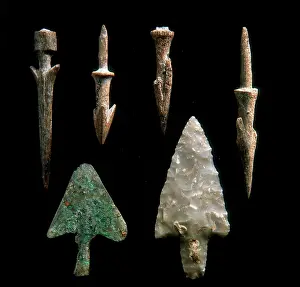 Cremona: Arrow heads in bone, flint