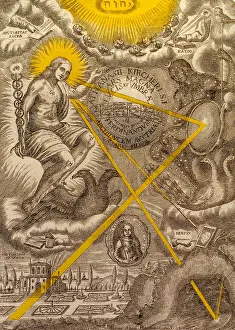 Kircher: Ars Magna Lucis, Threefold Universe, 1646