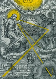Kircher: Ars Magna Lucis, Threefold Universe, 1646