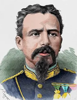 Bourbon: Arsenio Martinez Campos (1831-1900). Engraving. Colored