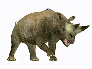 Eocene: Arsinoitherium mammal, side profile