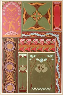 Diary: Art deco abstract floral graphic design