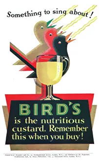 Custard: Art deco advert for Birds Custard