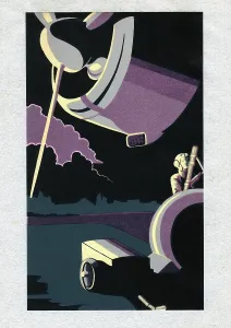 Mogg: Art deco design, pilot with plane and car