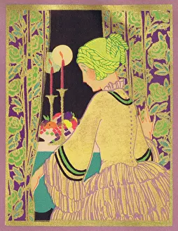 Iillustration: Art deco iIllustration for dinner time