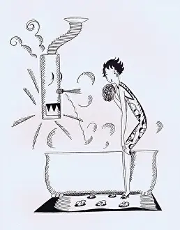 Geyser: Art deco illustration by Fish, 1926