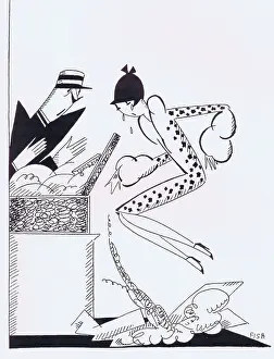 Tantrum: Art deco illustration by Fish, 1926