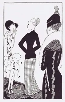 Dressmakers: Art deco illustration by Fish, 1927