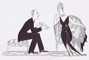 Chit: Art deco sketch by Fish, 1921