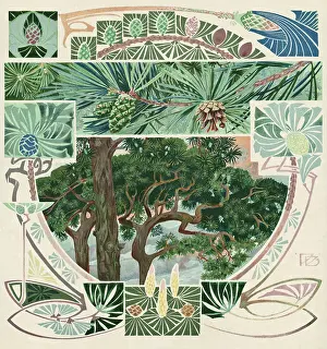 Representational: Art nouveau tree designs