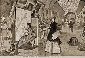 Copyists: Art students and copyists, Louvre, Paris, by Winslow Homer