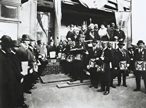Afro Caribbean: Arthur Alfonso Schomburg in a group of Masons and