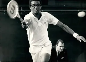Ashe: Arthur Ashe in tennis match at Wimbledon