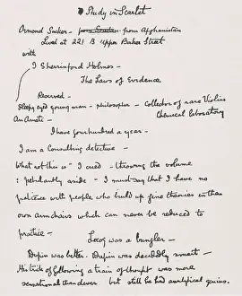 Arthur Conan Doyle's notes for A Study in Scarlet