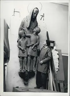 Interpretation: Arthur Fleischmann with St Benedict sculpture for Scotland