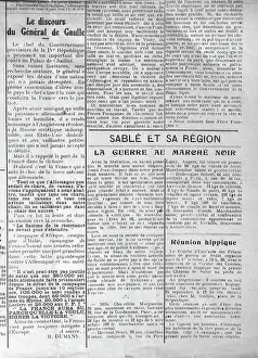 Lecho: Article in L'Echo de la Sarthe newspaper, 1944