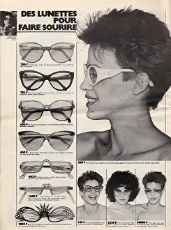 Modes: Article showing styles of glasses in Jardin des Modes, Febru