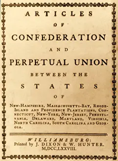 1770s: Articles of Confederation, 1777