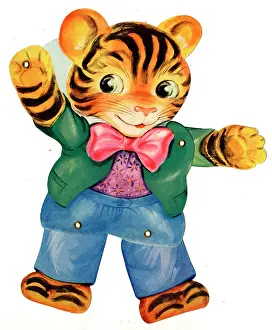 Humanised: Articulated tiger greetings card