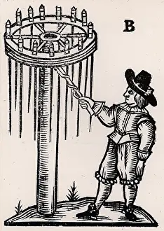 1658: An Artificer or Pyrotechnist setting light to
