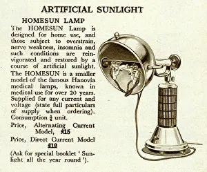 Treatments: Artificial sunlight lamps 1929