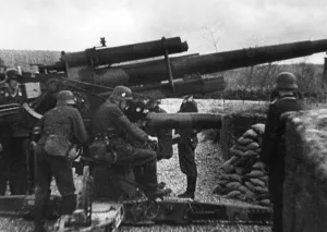 Flak: Artillery gun at the Siegfried Line, 1939