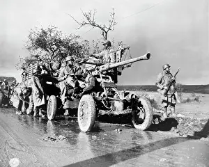 Mobile: An artillery unit checks their equipment while