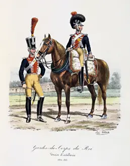 Histoire: Artillerymen of the King's guard, 1814. From
