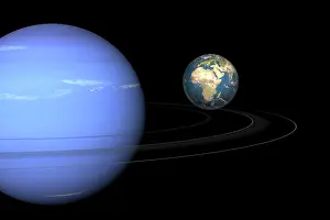 Methane: Artist concept of Neptune and Earth